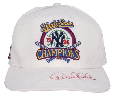 1996 Derek Jeter Signed World Series Champion New York Yankees Hat (Beckett)